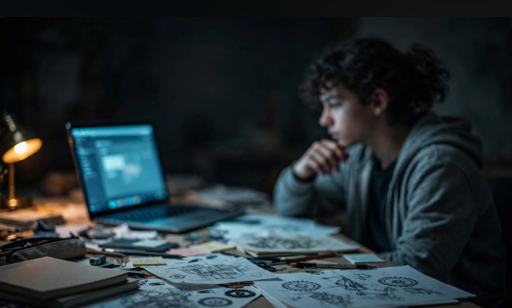 Student working alone, searching for a collaborator with no results